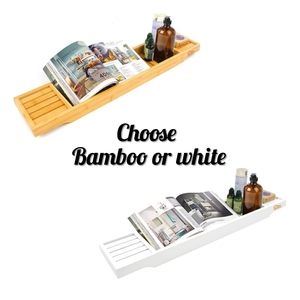 Bamboo Bathtub Organizer Bathroom Caddy